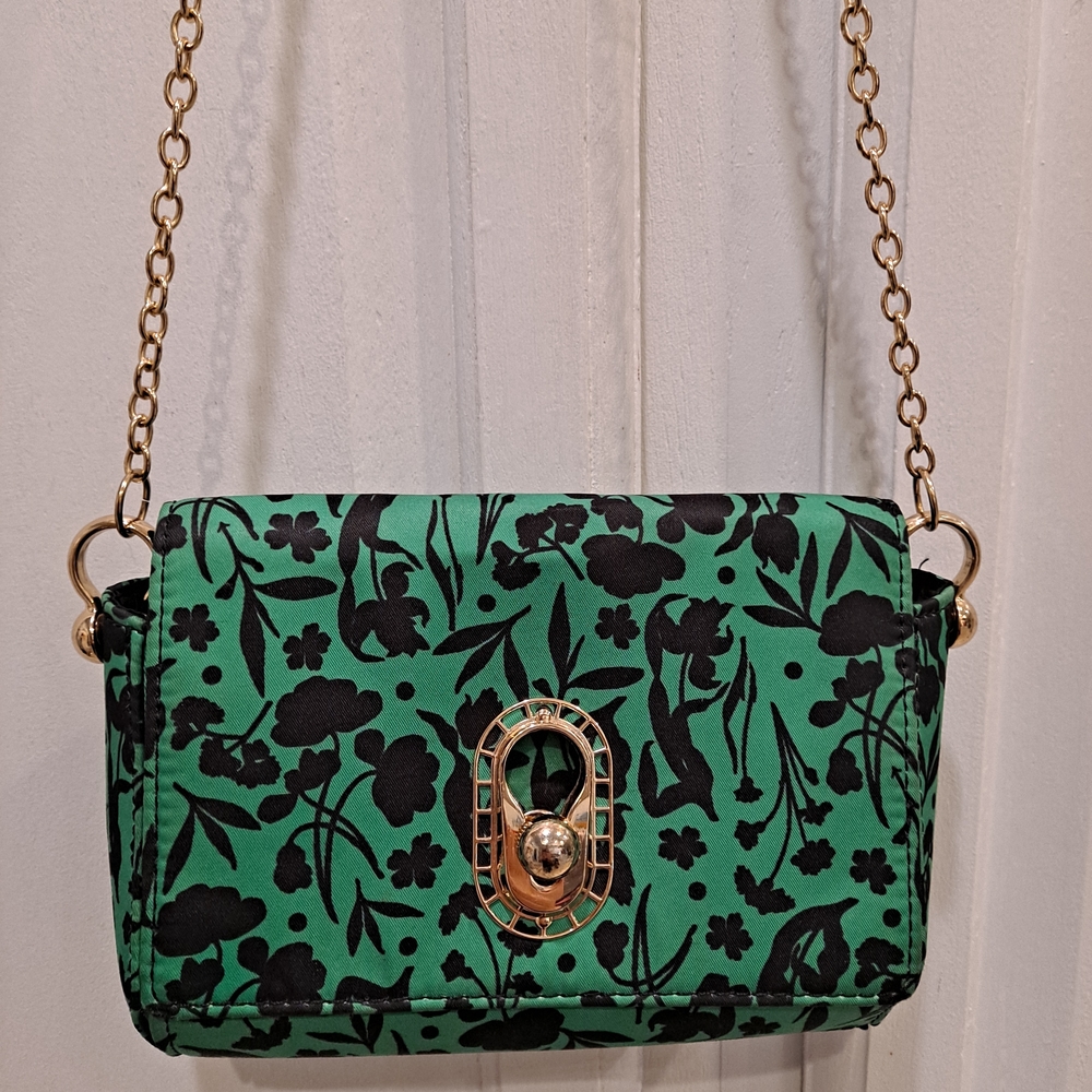 Skinny Dip London Emerald Esme Green & Black Floral Mini Crossbody Bag